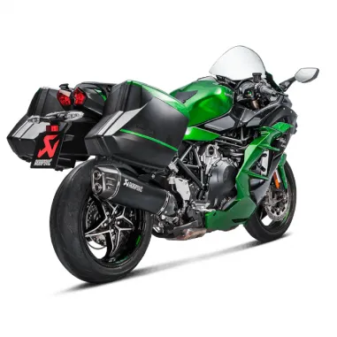 Akrapovic Kawasaki Ninja H2 Sx 18 - 2020 Terminale Di Scarico Slip-On Line Titanio Black Moto Omologato