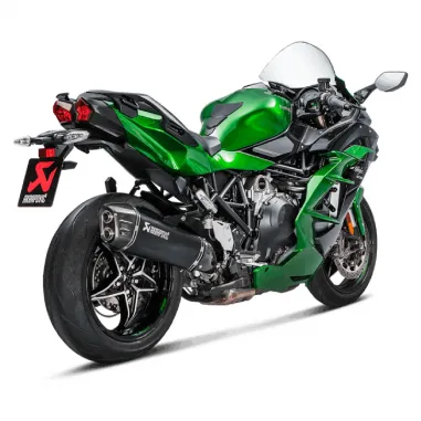 Akrapovic Kawasaki Ninja H2 Sx 18 - 2020 Terminale Di Scarico Slip-On Line Titanio Black Moto Omologato