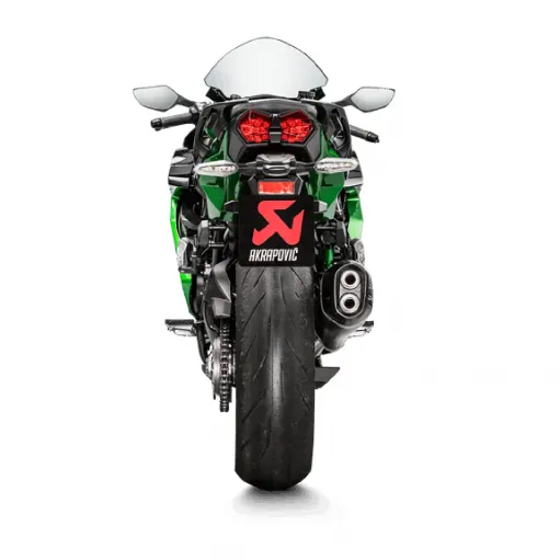 Akrapovic Kawasaki Ninja H2 Sx 18 - 2020 Terminale Di Scarico Slip-On Line Titanio Black Moto Omologato