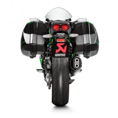 Akrapovic Kawasaki Ninja H2 Sx 18 - 2020 Terminale Di Scarico Slip-On Line Titanio Black Moto Omologato