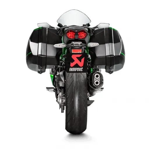Akrapovic Kawasaki Ninja H2 Sx 18 - 2020 Terminale Di Scarico Slip-On Line Titanio Black Moto Omologato