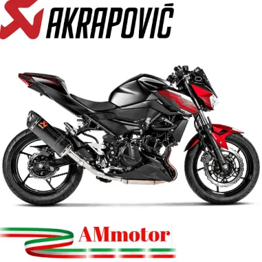 Akrapovic Kawasaki Z 400 Terminale Di Scarico Moto Slip-On Line Carbonio