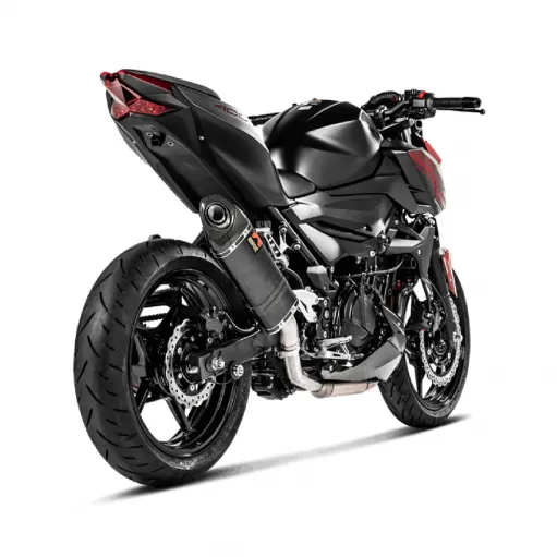 Akrapovic Kawasaki Z 400 Terminale Di Scarico Moto Slip-On Line Carbonio