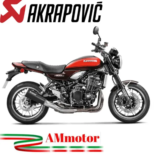 Akrapovic Kawasaki Z 900 Rs Cafe Terminale Di Scarico Slip-On Line Titanio Black Moto Omologato