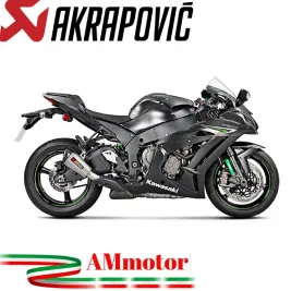 Akrapovic Kawasaki Ninja Zx-10 R 16 2020 Terminale Di Scarico Slip-On Line Titanio Moto
