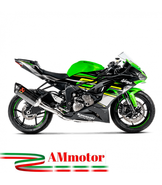Akrapovic Kawasaki Zx-6 R Impianto Di Scarico Completo Racing Line Terminale Carbonio Moto