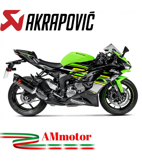 Akrapovic Kawasaki Ninja Zx-6 R 09 2019 Terminale Di Scarico Slip-On Line Carbonio Moto Omologato