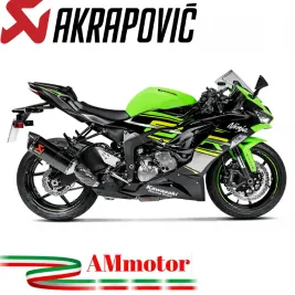 Akrapovic Kawasaki Ninja Zx-6 R 09 2020 Terminale Di Scarico Slip-On Line Carbonio Moto Omologato