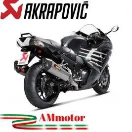 Akrapovic Kawasaki Zzr 1400 / Zx-14 R Terminali Di Scarico Slip-On Line Titanio Moto