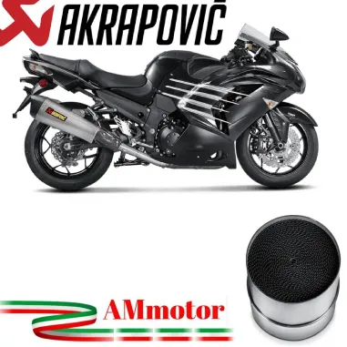 Akrapovic Kawasaki Zzr 1400 / Zx-14 R Terminali Di Scarico Slip-On Line Titanio Moto