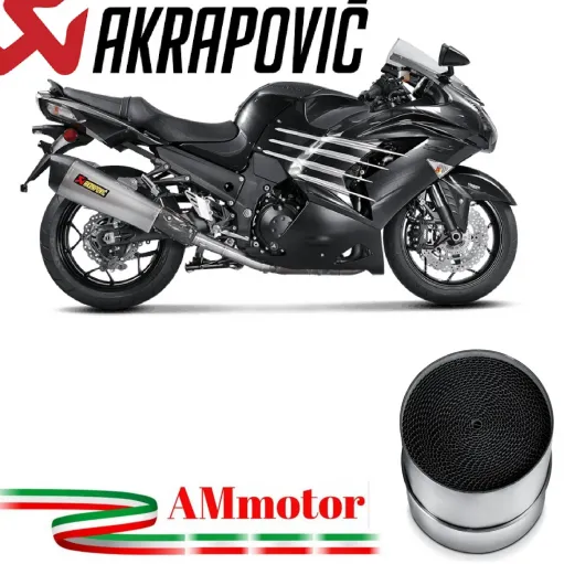 Akrapovic Kawasaki Zzr 1400 / Zx-14 R Terminali Di Scarico Slip-On Line Titanio Moto