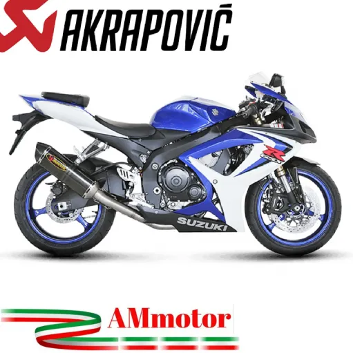 Akrapovic Suzuki Gsx-R 600 06 2007 Terminale Di Scarico Slip-On Line Carbonio Moto Omologato