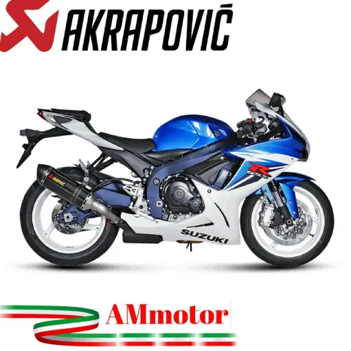 Akrapovic Suzuki Gsx-R 600 11 2017 Terminale Di Scarico Slip-On Line Carbonio Moto Omologato