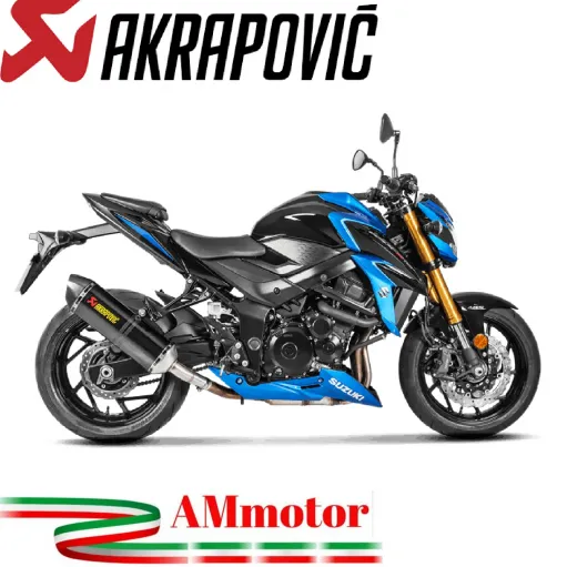 Akrapovic Suzuki Gsx-S 750 17 2020 Terminale Di Scarico Slip-On Line Carbonio Moto Omologato