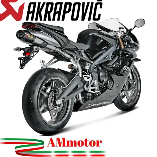 Akrapovic Triumph Daytona 675 R Terminale Di Scarico Slip-On Line Titanio Moto Omologato