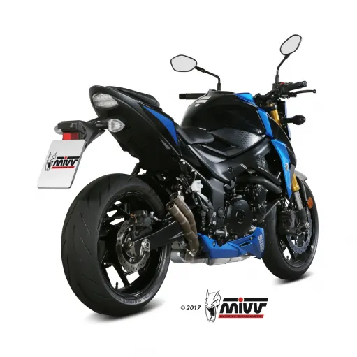Mivv Suzuki Gsx-S 750 Terminale Di Scarico Marmitta Double Gun Inox Moto