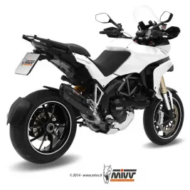 Mivv Ducati Multistrada 1200 10 - 2014 Terminale Di Scarico Moto Marmitta Suono Inox Nero