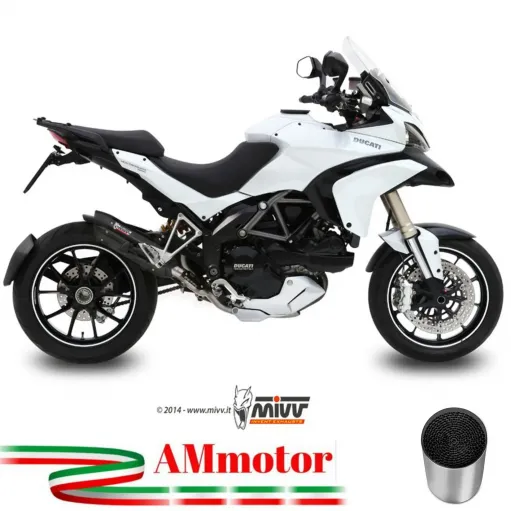 Mivv Ducati Multistrada 1200 10 - 2014 Terminale Di Scarico Moto Marmitta Suono Inox Nero