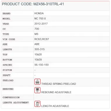 Mono Ammortizzatore NC 700 X YSS Honda Sospensione Moto Posteriore