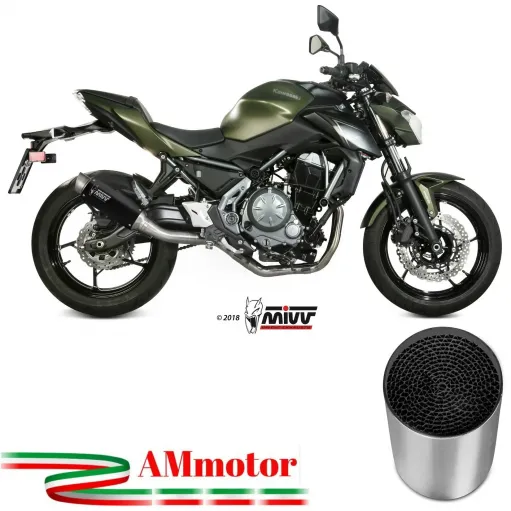 Scarico Completo Mivv Kawasaki Z 650 17 - 2023 Terminale Gp Pro Black Moto Alto