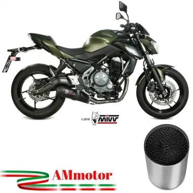 Scarico Completo Mivv Kawasaki Z 650 17 - 2023 Terminale Ovale Carbon Cap Moto