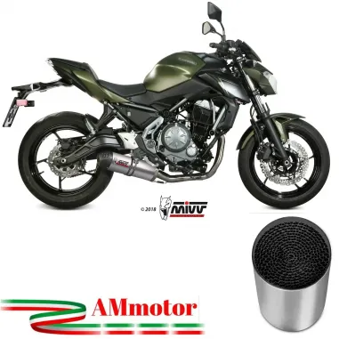 Scarico Completo Mivv Kawasaki Z 650 17 - 2023 Terminale Ovale Titanio Carbon Cap Moto