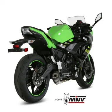 Scarico Completo Mivv Kawasaki Ninja 650 17 - 2023 Terminale Ovale Titanio Carbon Cap Moto