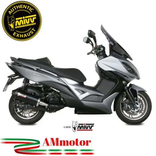 Mivv Kymco XCiting 400 Terminale Di Scarico Moto Marmitta Oval Black Carbon Cap