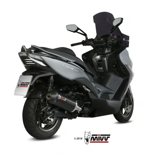 Mivv Kymco XCiting 400 Terminale Di Scarico Moto Marmitta Oval Black Carbon Cap