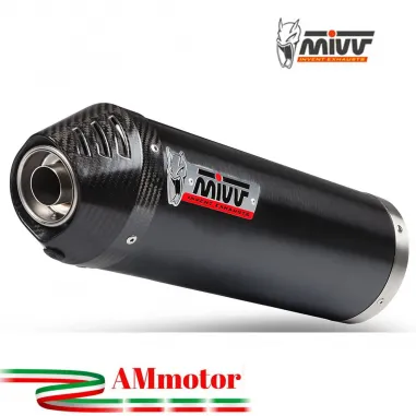 Mivv Kymco XCiting 400 Terminale Di Scarico Moto Marmitta Oval Black Carbon Cap