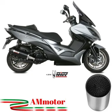 Mivv Kymco XCiting 400 Terminale Di Scarico Moto Marmitta Oval Black Carbon Cap