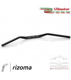 Manubrio Rizoma Moto Conico Alluminio Ergal Anodizzato Nero Sezione Variabile