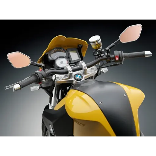 Manubrio Rizoma Moto Conico Alluminio Ergal Anodizzato Nero Sezione Variabile