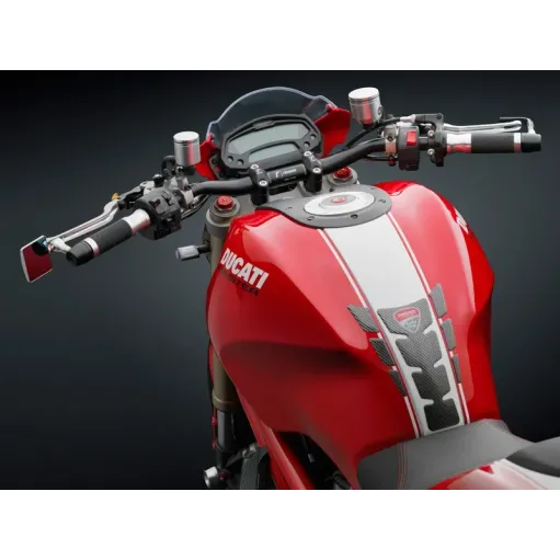 Manubrio Rizoma Moto Conico Alluminio Ergal Anodizzato Nero Sezione Variabile