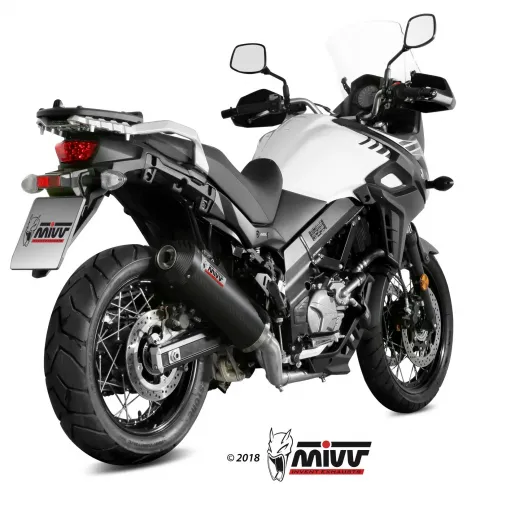 Mivv Suzuki Dl V-Strom 650 Terminale Di Scarico Moto Marmitta Oval Carbon Cap