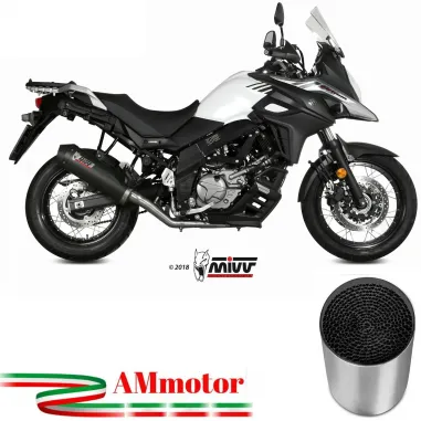 Mivv Suzuki Dl V-Strom 650 Terminale Di Scarico Moto Marmitta Oval Carbon Cap