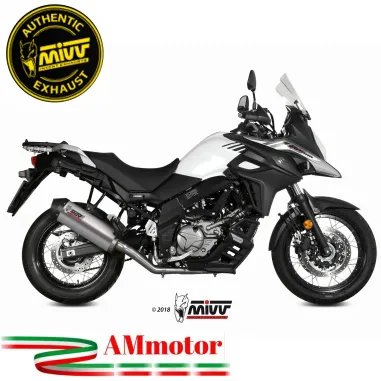 Mivv Suzuki Dl V-Strom 650 Terminale Di Scarico Moto Marmitta Oval Titanio Carbon Cap
