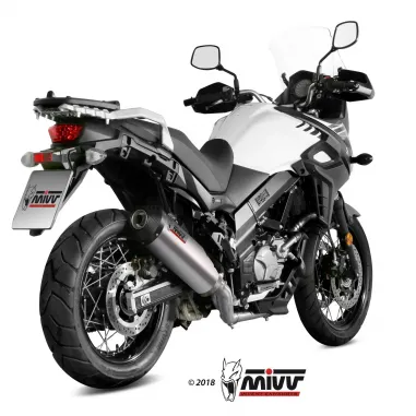 Mivv Suzuki Dl V-Strom 650 Terminale Di Scarico Moto Marmitta Oval Titanio Carbon Cap