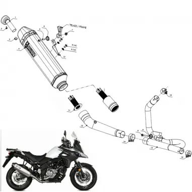 Mivv Suzuki Dl V-Strom 650 Terminale Di Scarico Moto Marmitta Speed Edge Inox