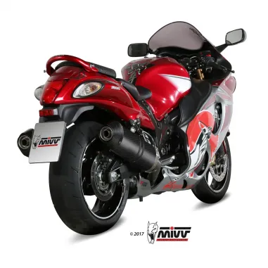 Mivv Suzuki Gsx-R 1300 Hayabusa Terminali Di Scarico Moto Marmitte Oval Carbon Cap Omologato