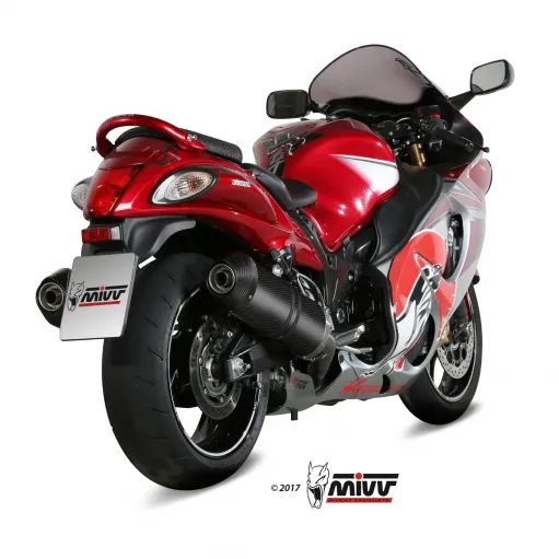 Mivv Suzuki Gsx-R 1300 Hayabusa Terminali Di Scarico Moto Marmitte Oval Carbon Cap Omologato