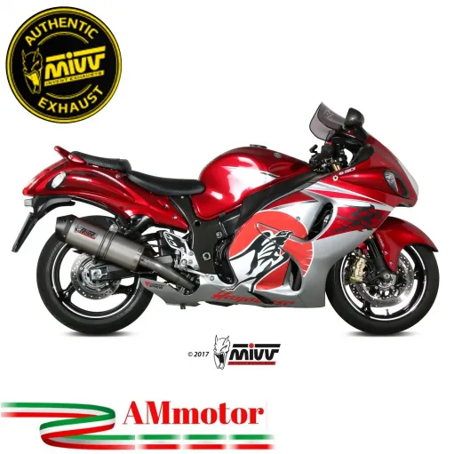 Mivv Suzuki Gsx-R 1300 Hayabusa Terminali Di Scarico Moto Marmitte Oval Titanio Carbon Cap Omologato
