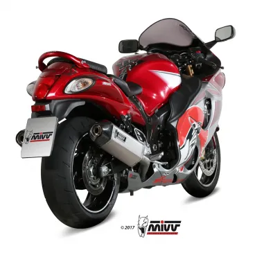 Mivv Suzuki Gsx-R 1300 Hayabusa Terminali Di Scarico Moto Marmitte Speed Edge Inox Omologato