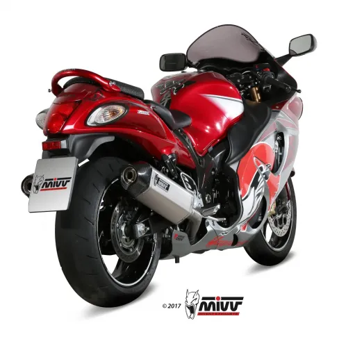 Mivv Suzuki Gsx-R 1300 Hayabusa Terminali Di Scarico Moto Marmitte Speed Edge Inox Omologato