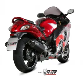 Mivv Suzuki Gsx-R 1300 Hayabusa Terminali Di Scarico Moto Marmitte Speed Edge Black Omologato 2