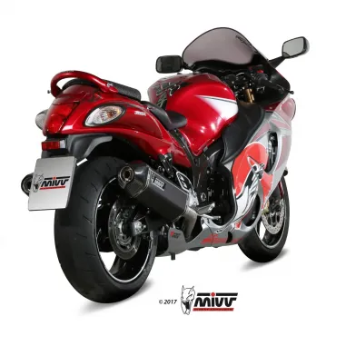 Mivv Suzuki Gsx-R 1300 Hayabusa Terminali Di Scarico Moto Marmitte Speed Edge Black Omologato