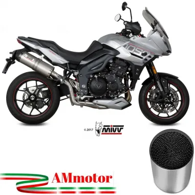 Mivv Triumph Tiger 1050 Sport Terminale Di Scarico Moto Marmitta Oval Titanio Carbon Cap
