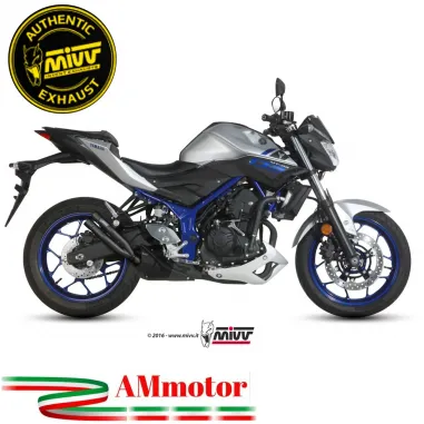 Mivv Yamaha Mt-03 Terminale Di Scarico Moto Marmitta Double Gun Black Omologato