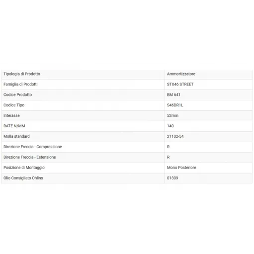 Ammortizzatore Ohlins Bmw R Nine T Scrambler / Urban / GS Mono STX 46 Street Sospensione Regolabile Moto S46DR1L