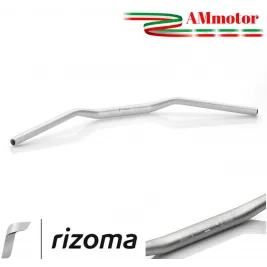 Manubrio Rizoma Moto Conico Alluminio Ergal Anodizzato Argento Sezione Variabile